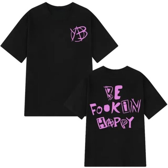 Yungblud Face Be Fook In Happy Shirt 2 Sided black - Picture 1 of 4